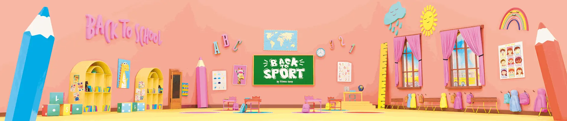 Design final de la toile thème Back to Sport design toile 3d blender