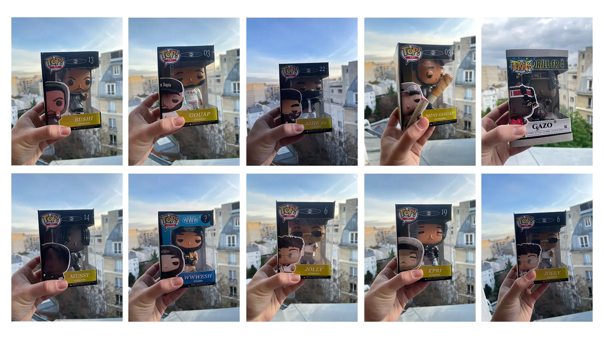 Pop rap figurines printing packaging concept art 3D